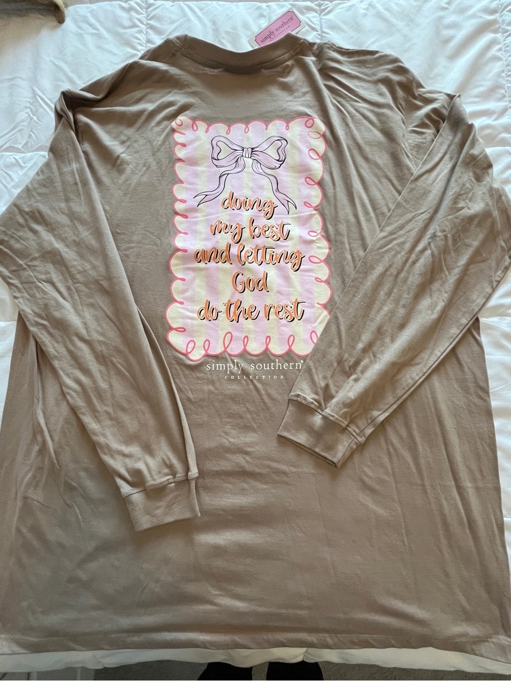 Simply Southern “Doing My Best and Letting God Do The Rest. Tan. Size XXLarge